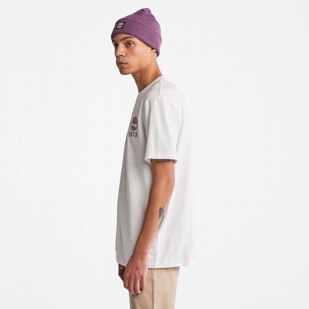 Pánské Tričko Timberland Outdoor Heritage Linear-Logo Tee Bílé | TI49102-153