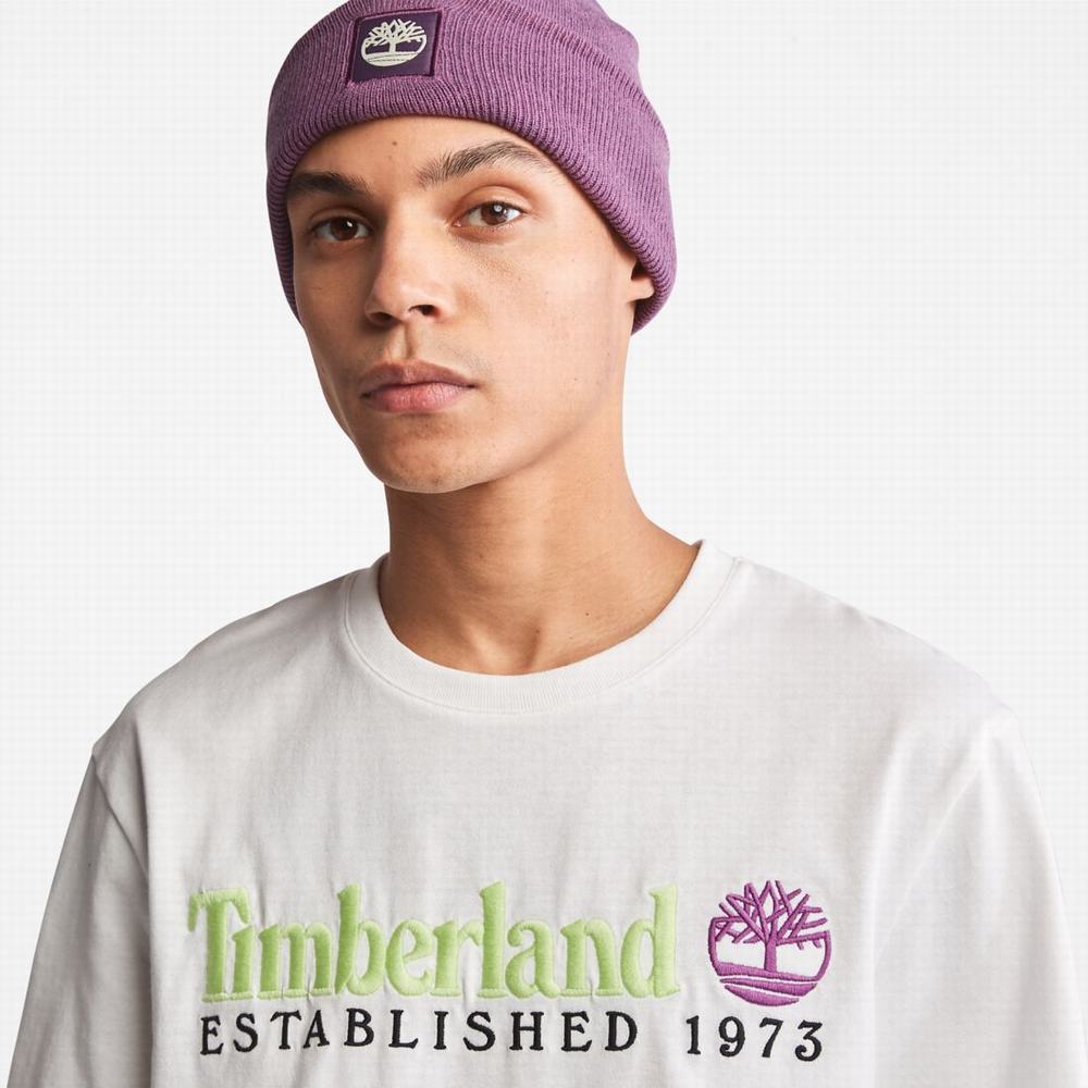 Pánské Tričko Timberland Outdoor Heritage Linear-Logo Tee Bílé | TI49102-153
