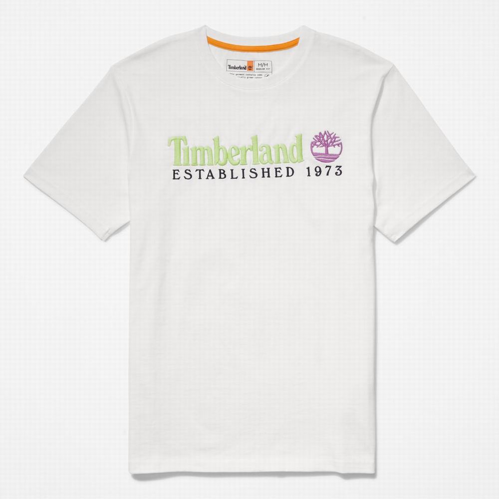 Pánské Tričko Timberland Outdoor Heritage Linear-Logo Tee Bílé | TI49102-153