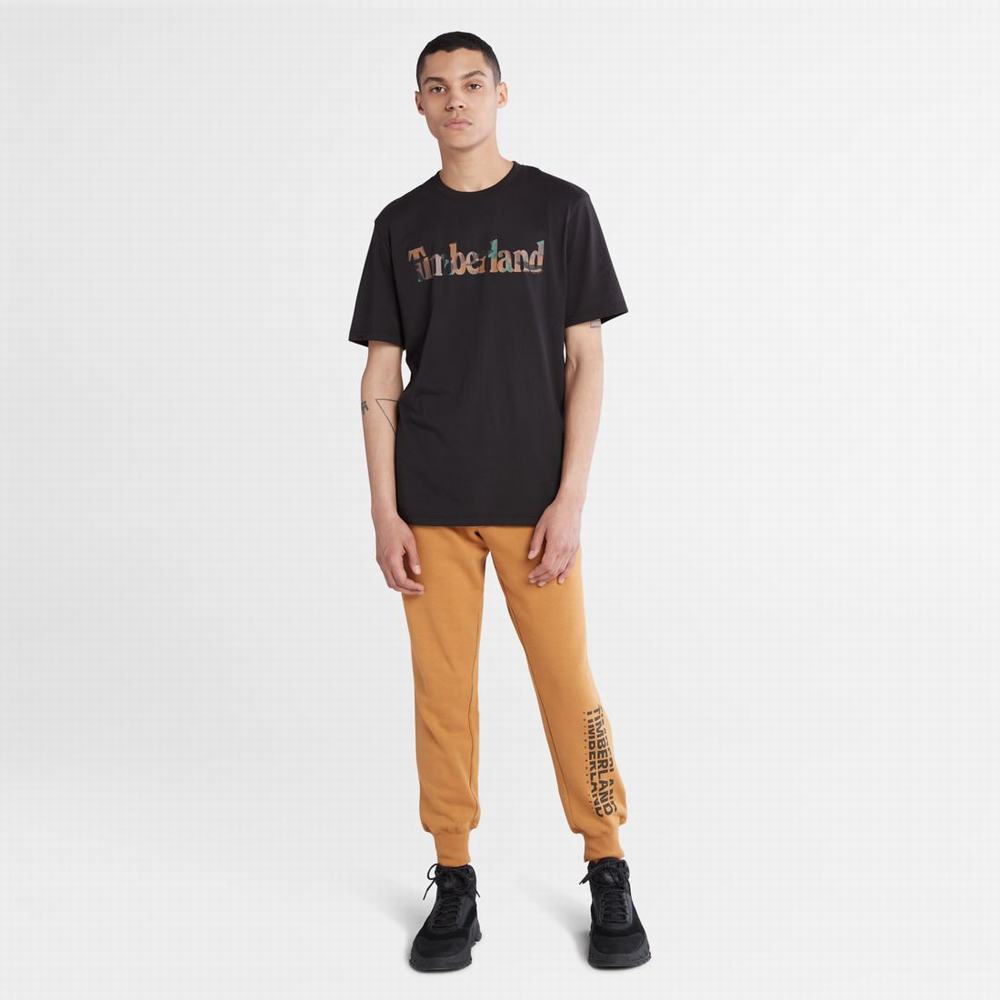 Pánské Tričko Timberland Outdoor Heritage Camo-Logo T-Shirt Černé | TI87102-539