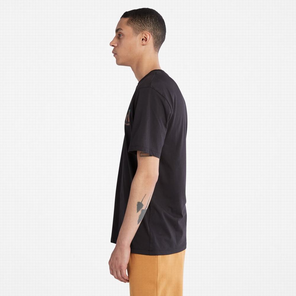 Pánské Tričko Timberland Outdoor Heritage Camo-Logo T-Shirt Černé | TI87102-539