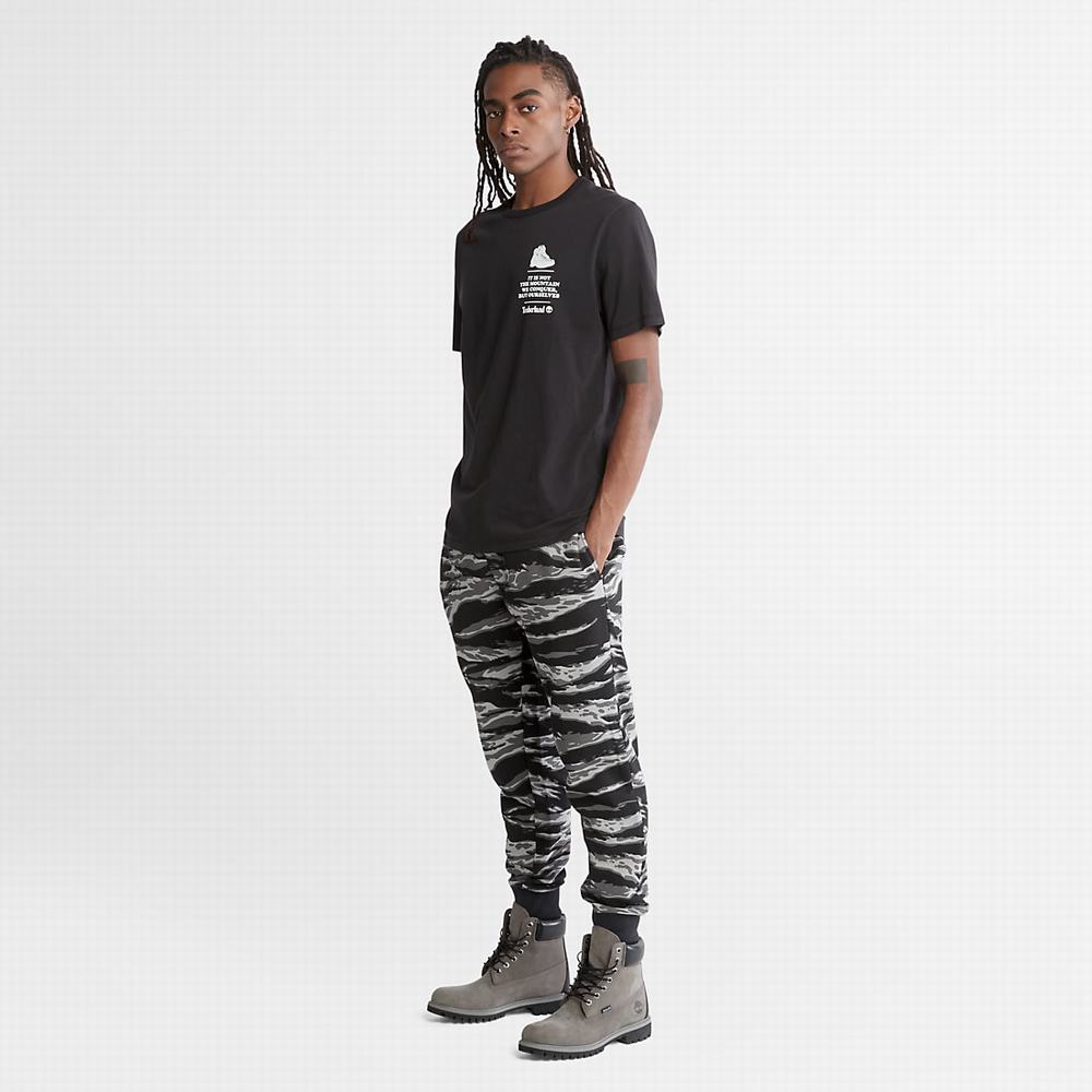 Pánské Tričko Timberland Outdoor Heritage Boot-Logo T-Shirt Černé | TI97681-506