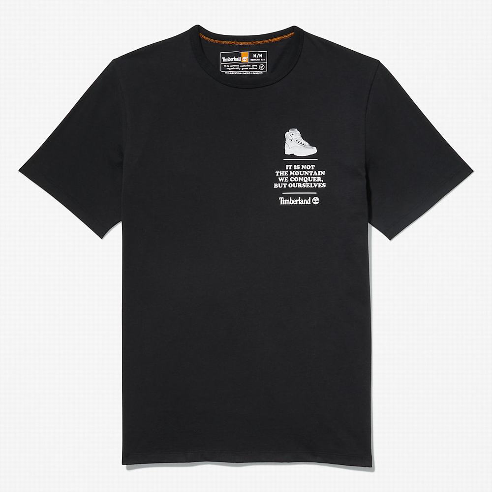 Pánské Tričko Timberland Outdoor Heritage Boot-Logo T-Shirt Černé | TI97681-506