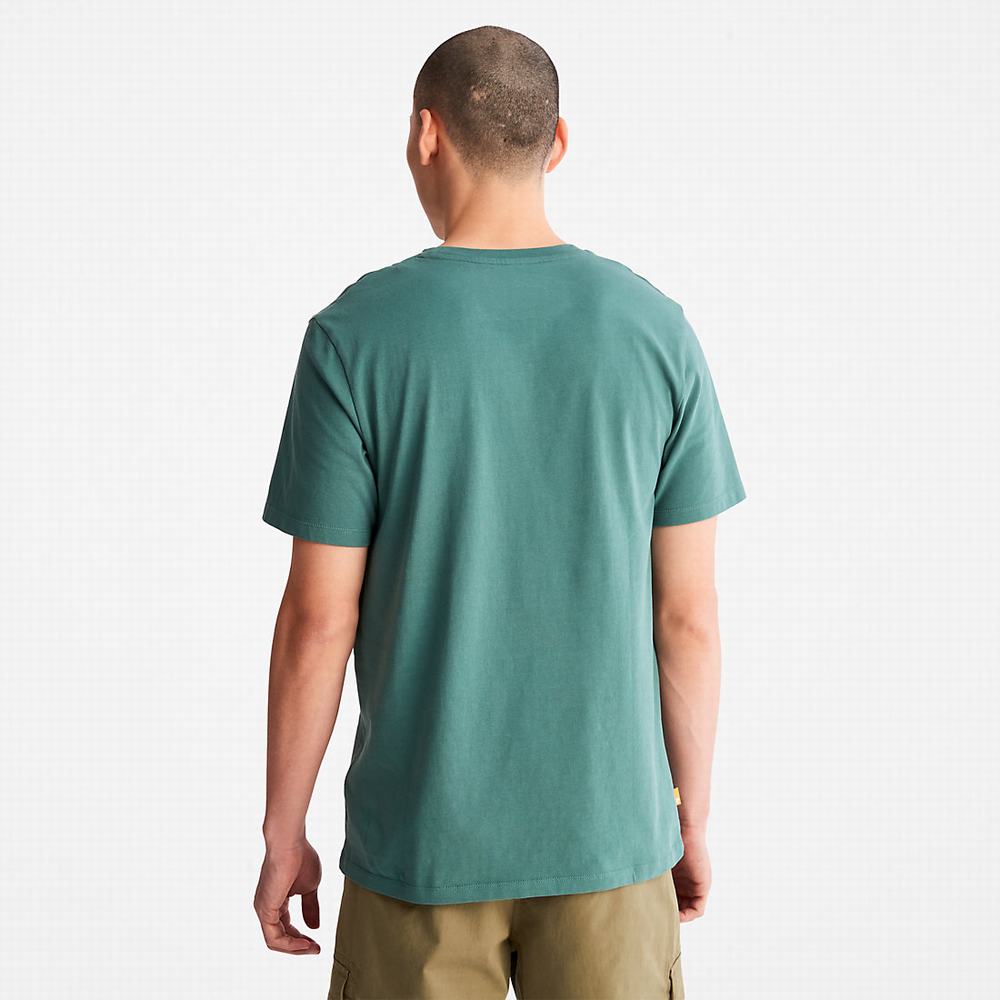 Pánské Tričko Timberland Outdoor Heritage Camo-Pocket T-Shirt Tyrkysové | TI98273-632