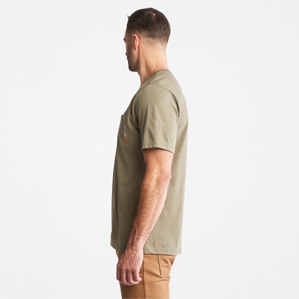 Pánské Tričko Timberland PRO® Base Plate Blended Krátké-Sleeve T-Shirt Olivy Zelené | TI03769-458
