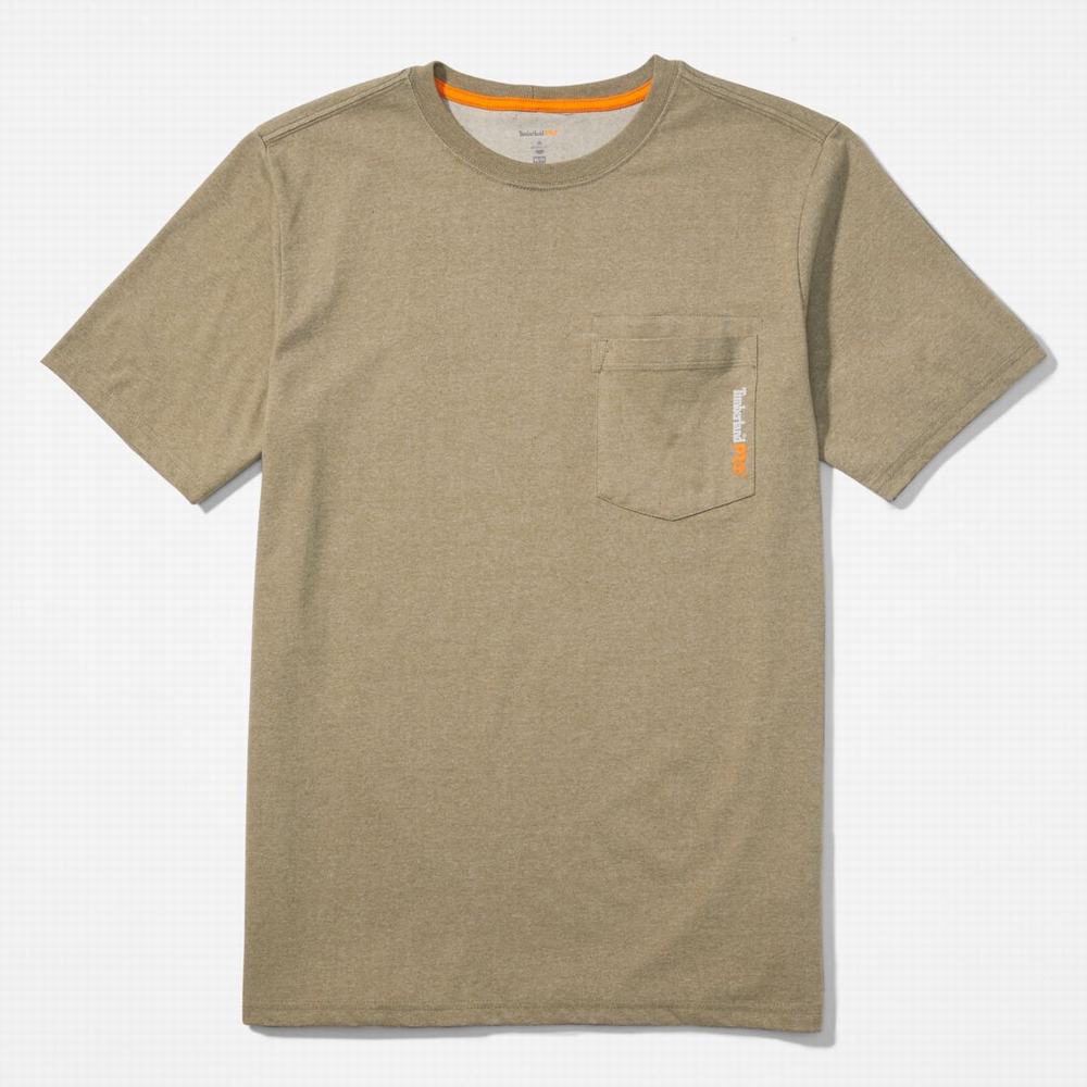 Pánské Tričko Timberland PRO® Base Plate Blended Krátké-Sleeve T-Shirt Olivy Zelené | TI03769-458
