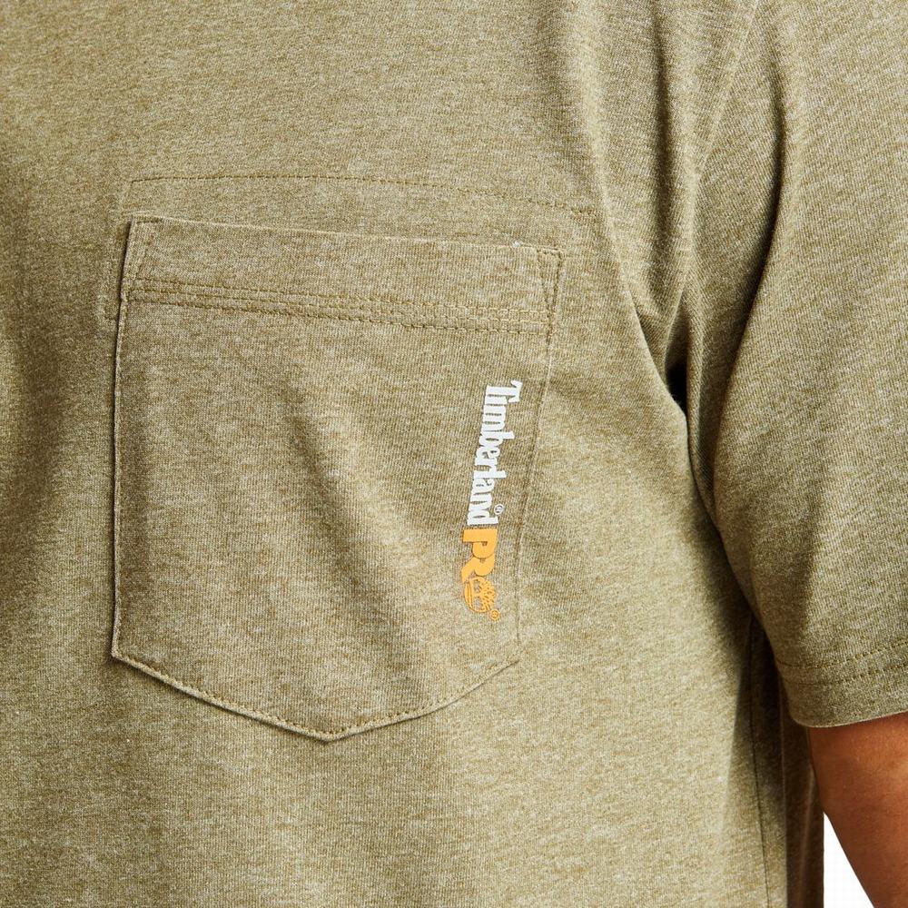 Pánské Tričko Timberland PRO® Base Plate Blended Krátké-Sleeve T-Shirt Olivy Zelené | TI03769-458