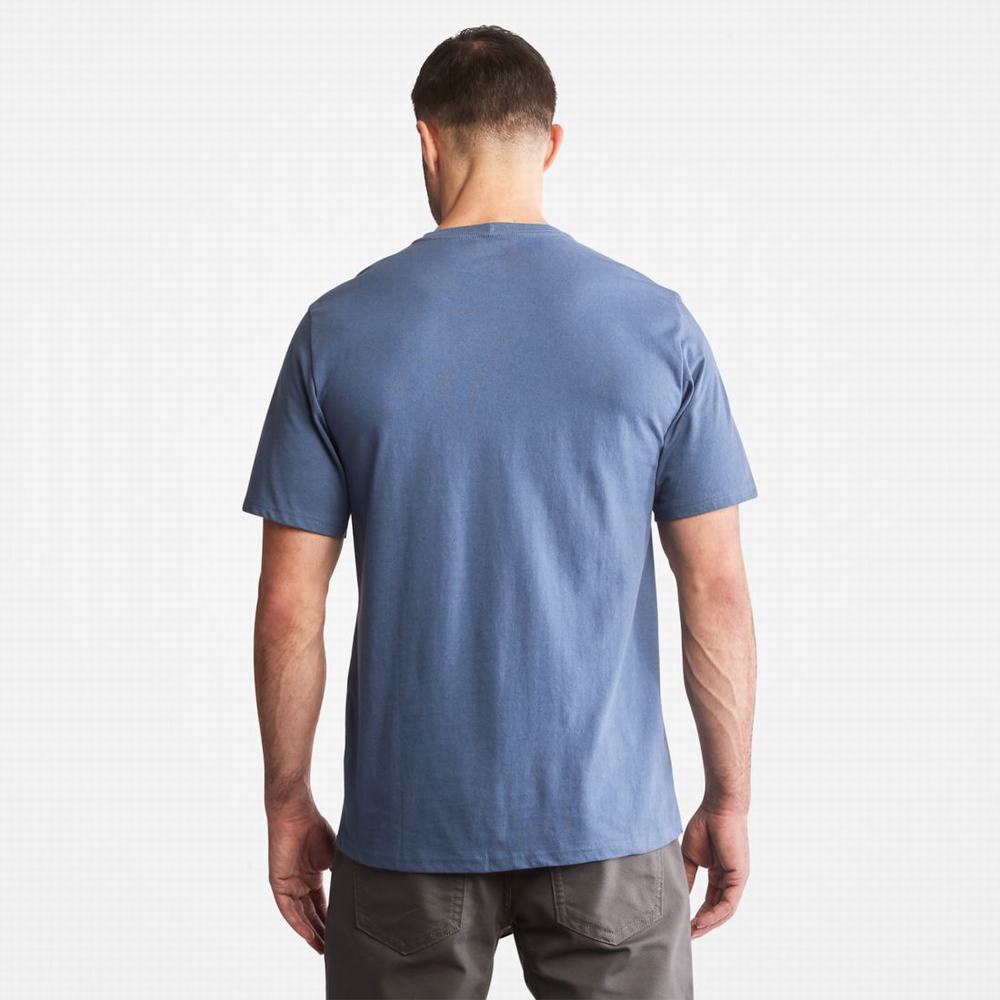Pánské Tričko Timberland PRO® Base Plate Blended Krátké-Sleeve T-Shirt Indigo | TI05941-204