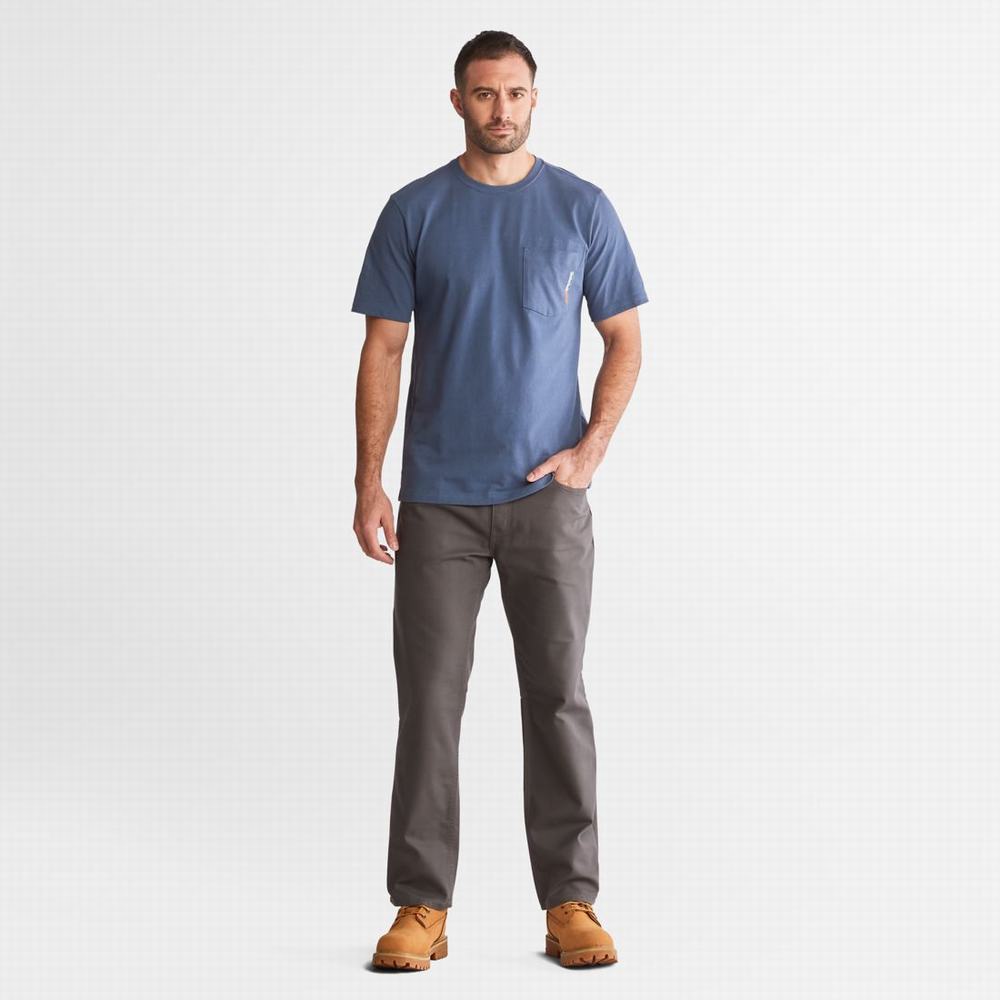 Pánské Tričko Timberland PRO® Base Plate Blended Krátké-Sleeve T-Shirt Indigo | TI05941-204