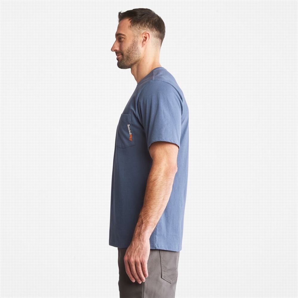 Pánské Tričko Timberland PRO® Base Plate Blended Krátké-Sleeve T-Shirt Indigo | TI05941-204