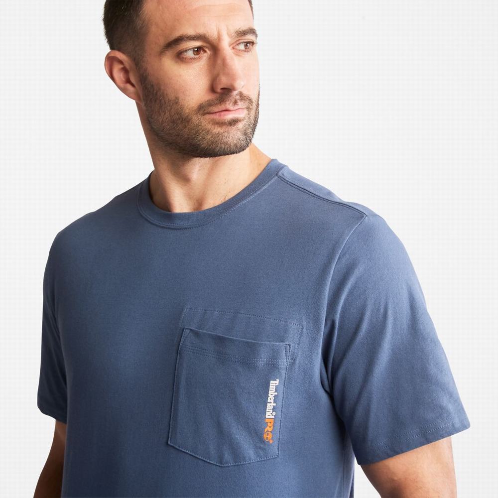 Pánské Tričko Timberland PRO® Base Plate Blended Krátké-Sleeve T-Shirt Indigo | TI05941-204