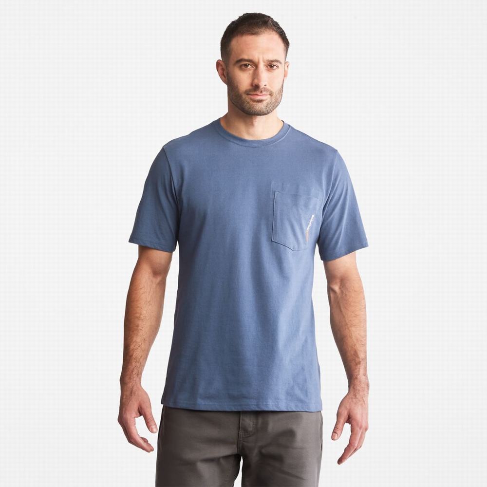 Pánské Tričko Timberland PRO® Base Plate Blended Krátké-Sleeve T-Shirt Indigo | TI05941-204