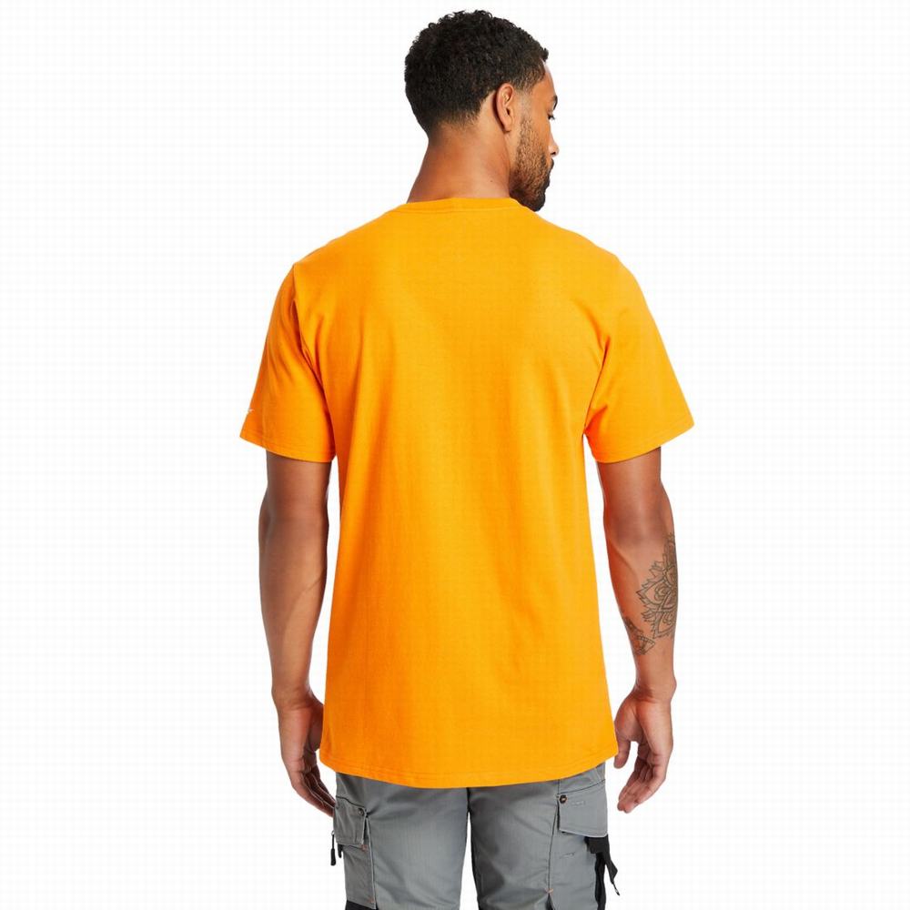 Pánské Tričko Timberland PRO® Base Plate Blended Krátké-Sleeve T-Shirt Oranžové | TI12689-031