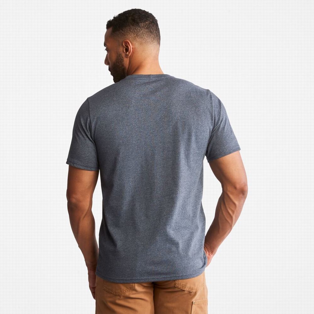 Pánské Tričko Timberland PRO® Base Plate Blended Krátké-Sleeve T-Shirt Tmavě Blankyt | TI21793-368