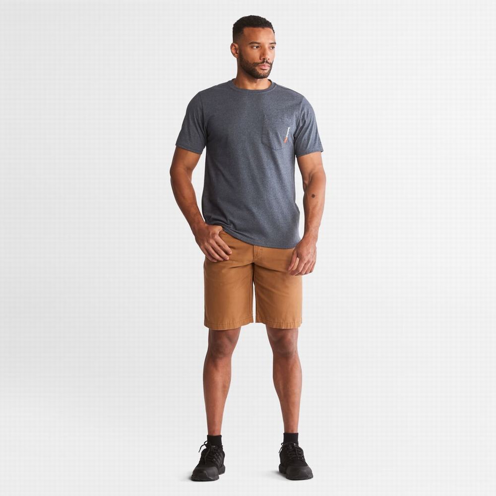 Pánské Tričko Timberland PRO® Base Plate Blended Krátké-Sleeve T-Shirt Tmavě Blankyt | TI21793-368