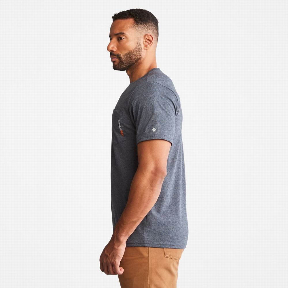 Pánské Tričko Timberland PRO® Base Plate Blended Krátké-Sleeve T-Shirt Tmavě Blankyt | TI21793-368