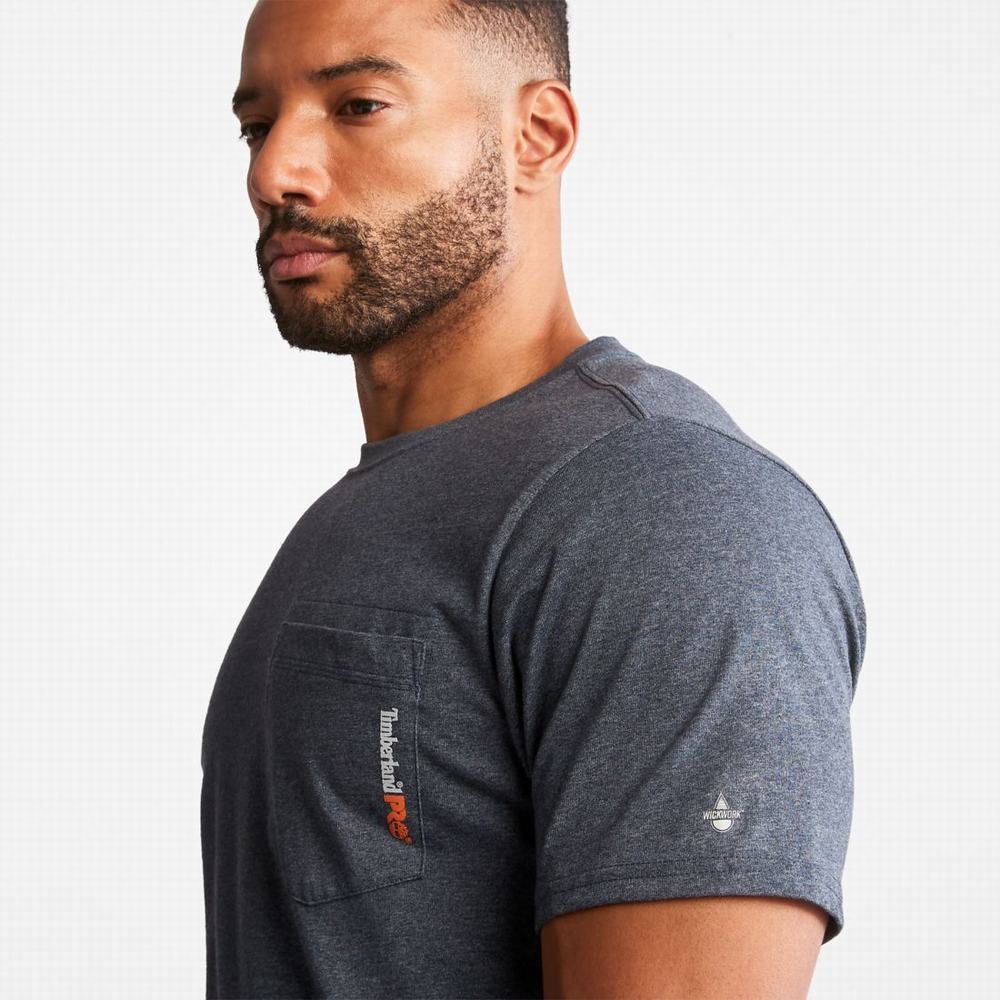 Pánské Tričko Timberland PRO® Base Plate Blended Krátké-Sleeve T-Shirt Tmavě Blankyt | TI21793-368