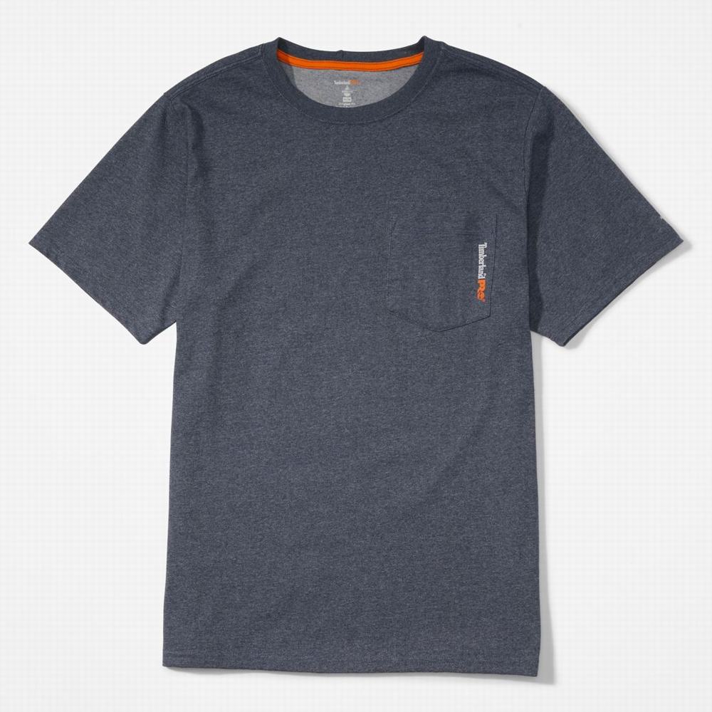 Pánské Tričko Timberland PRO® Base Plate Blended Krátké-Sleeve T-Shirt Tmavě Blankyt | TI21793-368