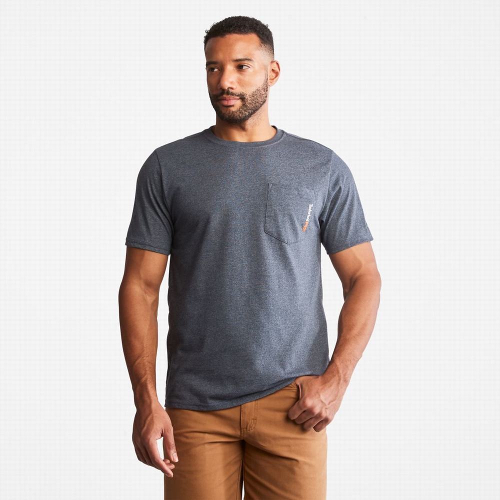 Pánské Tričko Timberland PRO® Base Plate Blended Krátké-Sleeve T-Shirt Tmavě Blankyt | TI21793-368