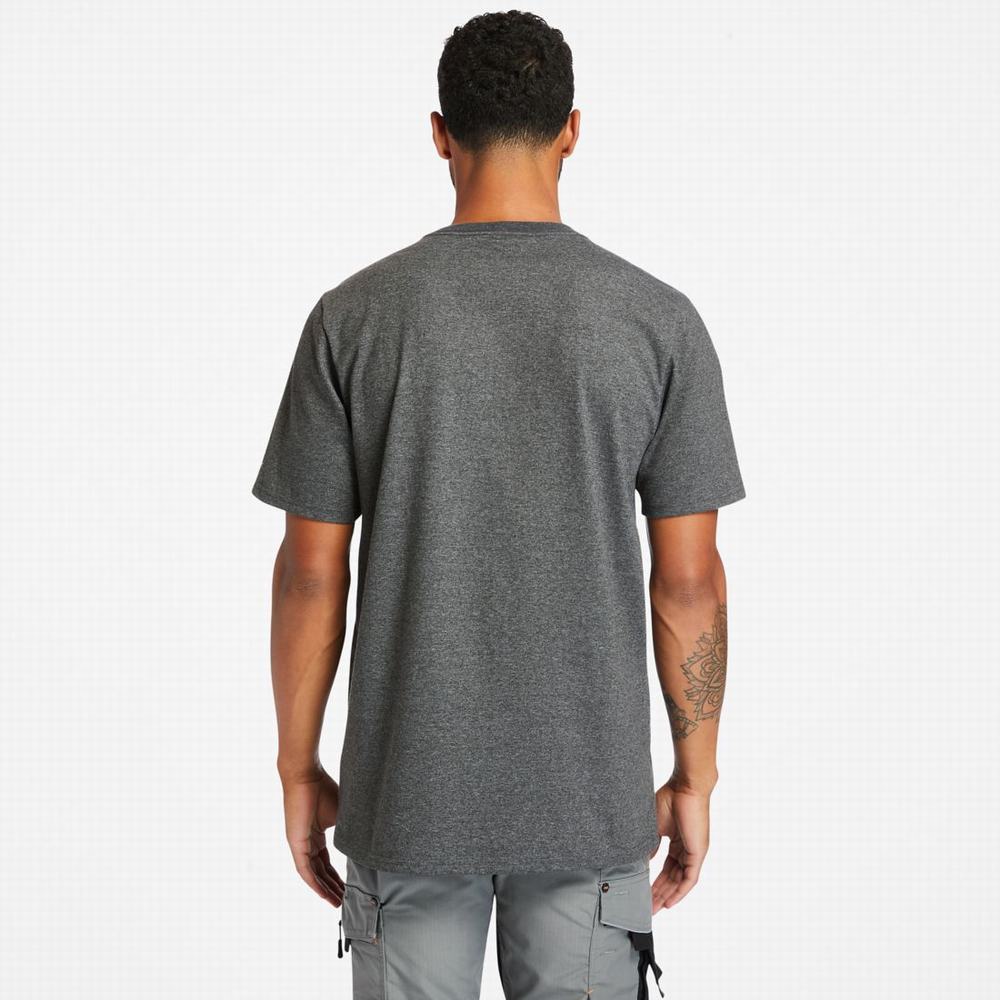 Pánské Tričko Timberland PRO® Base Plate Krátké-Sleeve Logo T-Shirt Tmavě Šedé | TI31806-406