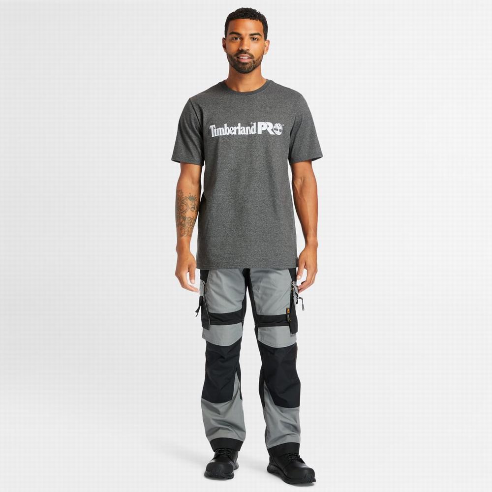 Pánské Tričko Timberland PRO® Base Plate Krátké-Sleeve Logo T-Shirt Tmavě Šedé | TI31806-406