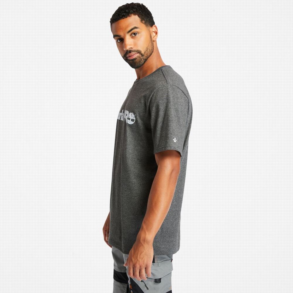Pánské Tričko Timberland PRO® Base Plate Krátké-Sleeve Logo T-Shirt Tmavě Šedé | TI31806-406