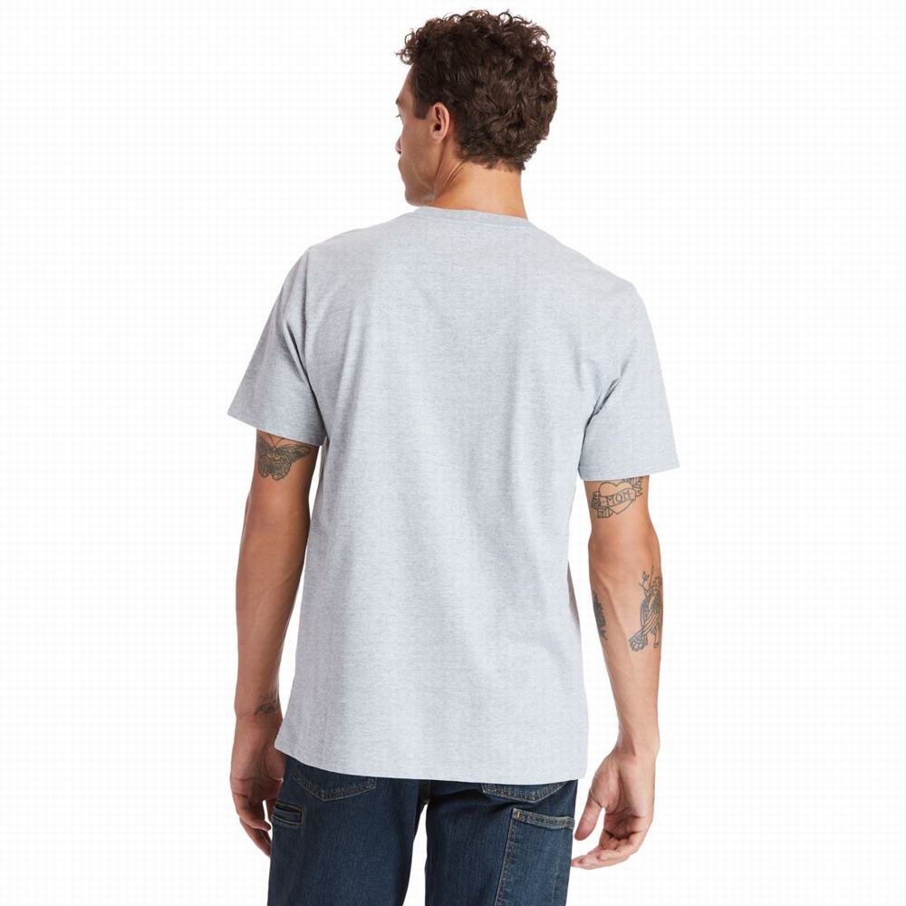 Pánské Tričko Timberland PRO® Base Plate Blended Krátké-Sleeve T-Shirt Šedé | TI52403-426