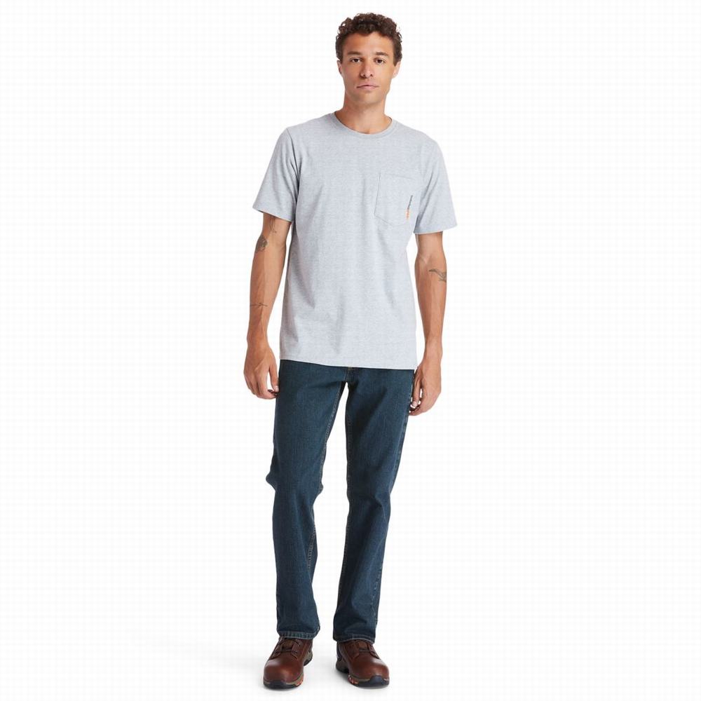 Pánské Tričko Timberland PRO® Base Plate Blended Krátké-Sleeve T-Shirt Šedé | TI52403-426
