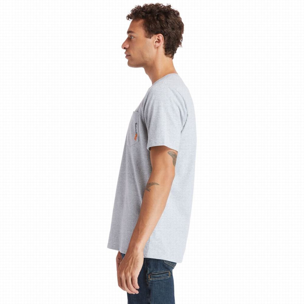 Pánské Tričko Timberland PRO® Base Plate Blended Krátké-Sleeve T-Shirt Šedé | TI52403-426