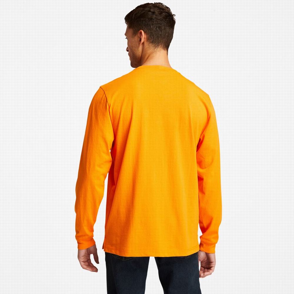 Pánské Tričko Timberland PRO® Base Plate Long-Sleeve Graphic T-Shirt Oranžové | TI56837-302