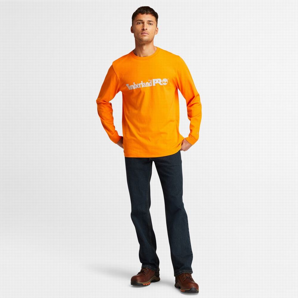 Pánské Tričko Timberland PRO® Base Plate Long-Sleeve Graphic T-Shirt Oranžové | TI56837-302