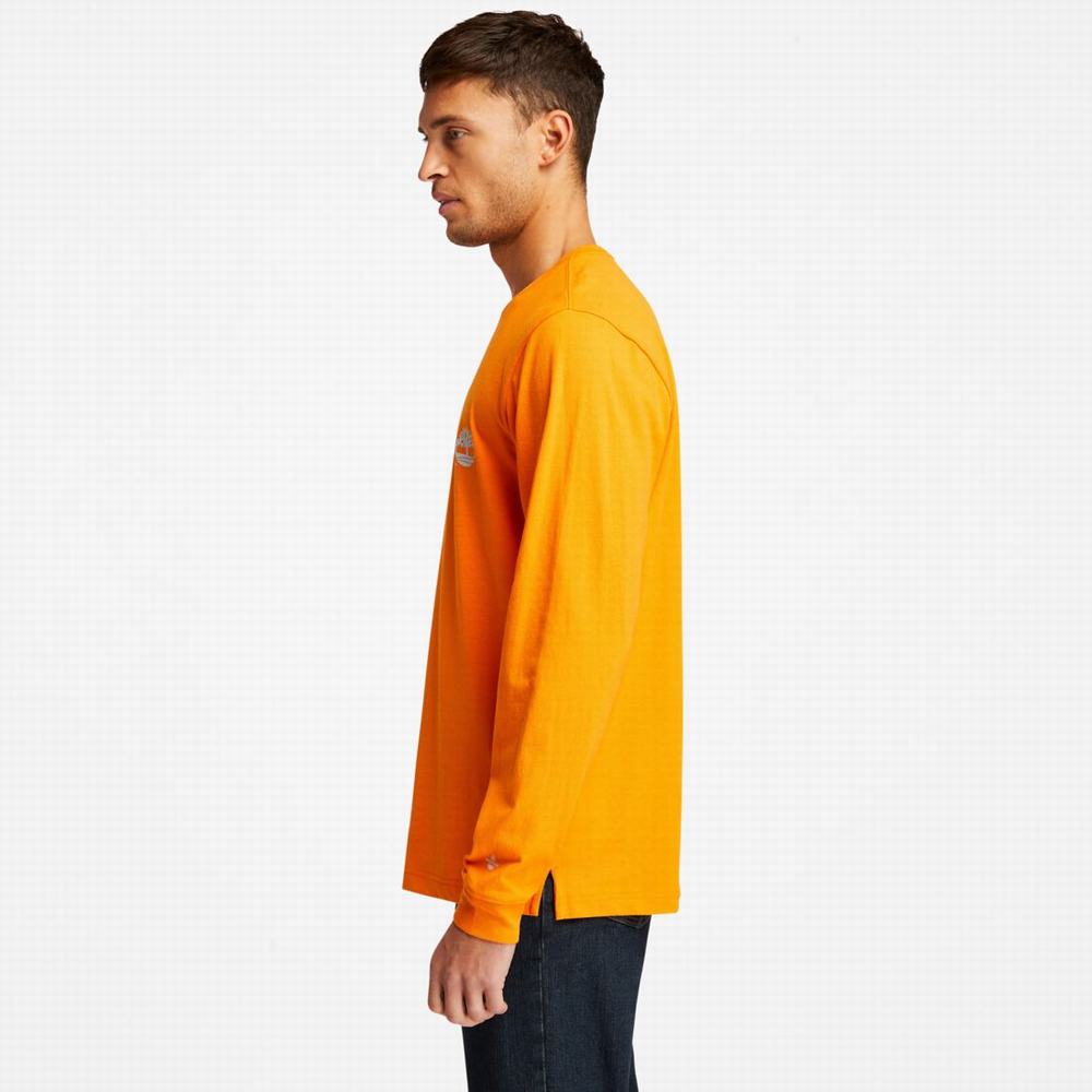 Pánské Tričko Timberland PRO® Base Plate Long-Sleeve Graphic T-Shirt Oranžové | TI56837-302