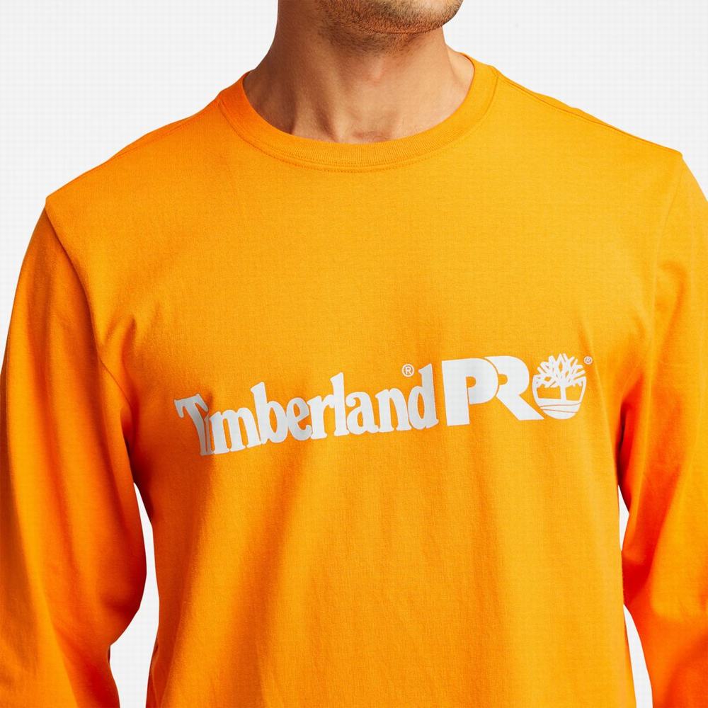 Pánské Tričko Timberland PRO® Base Plate Long-Sleeve Graphic T-Shirt Oranžové | TI56837-302