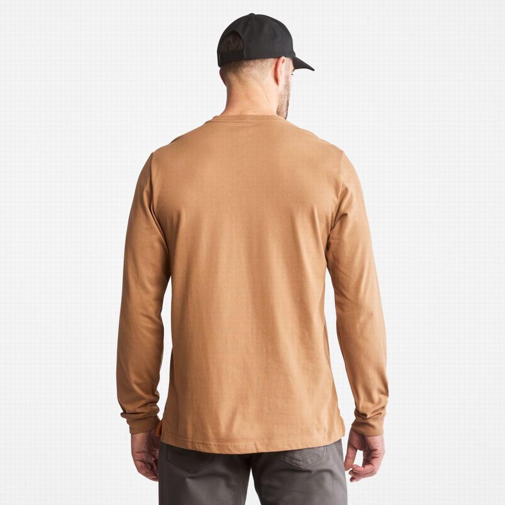 Pánské Tričko Timberland PRO® Base Plate Long-Sleeve Wicking T-Shirt Hnědé | TI59062-967