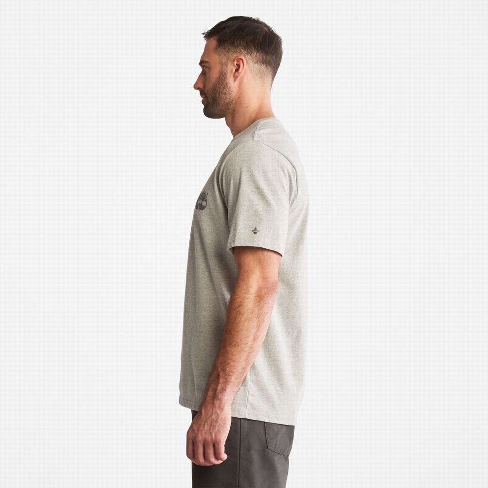 Pánské Tričko Timberland PRO® Base Plate Krátké-Sleeve Logo T-Shirt Světle Šedé | TI61473-275