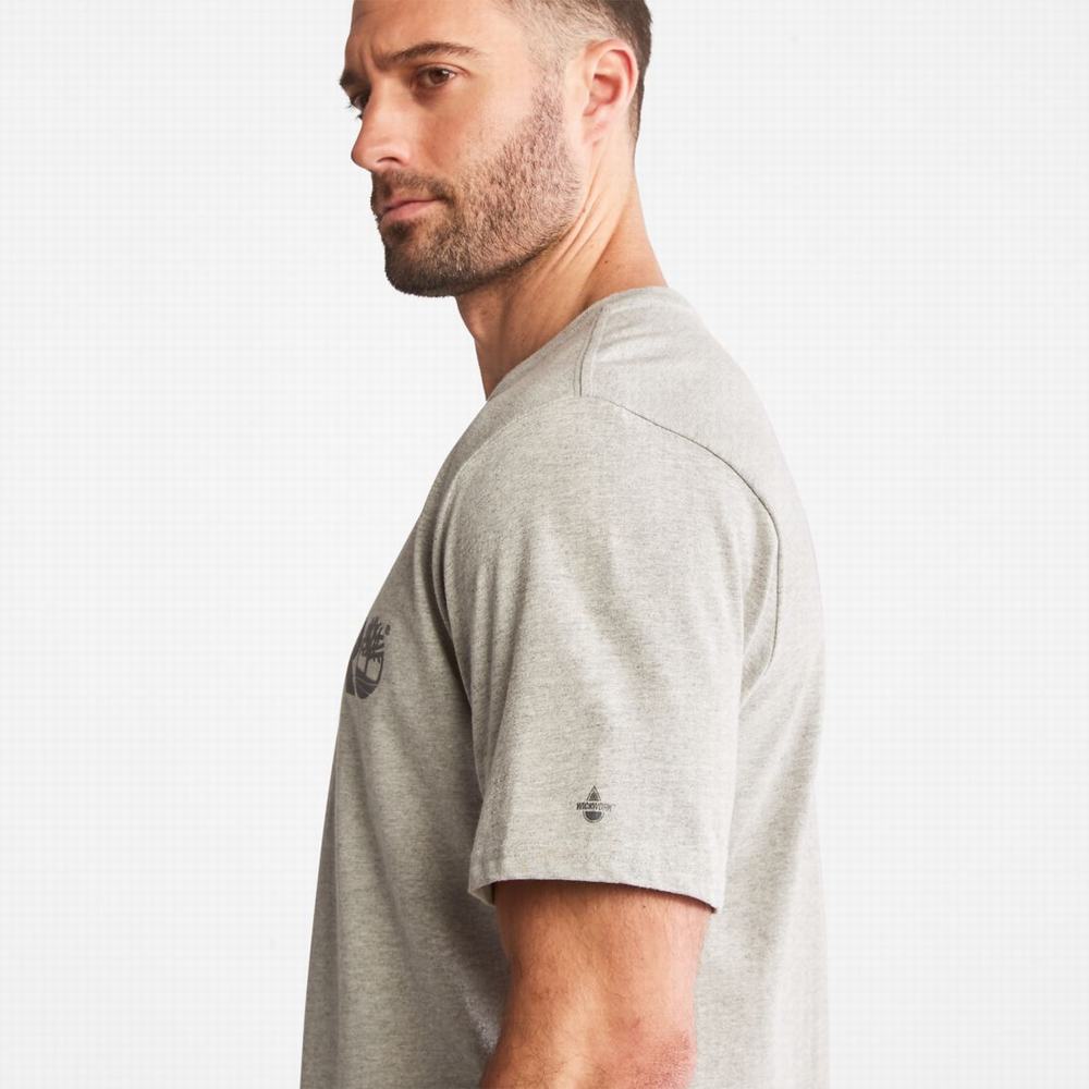 Pánské Tričko Timberland PRO® Base Plate Krátké-Sleeve Logo T-Shirt Světle Šedé | TI61473-275