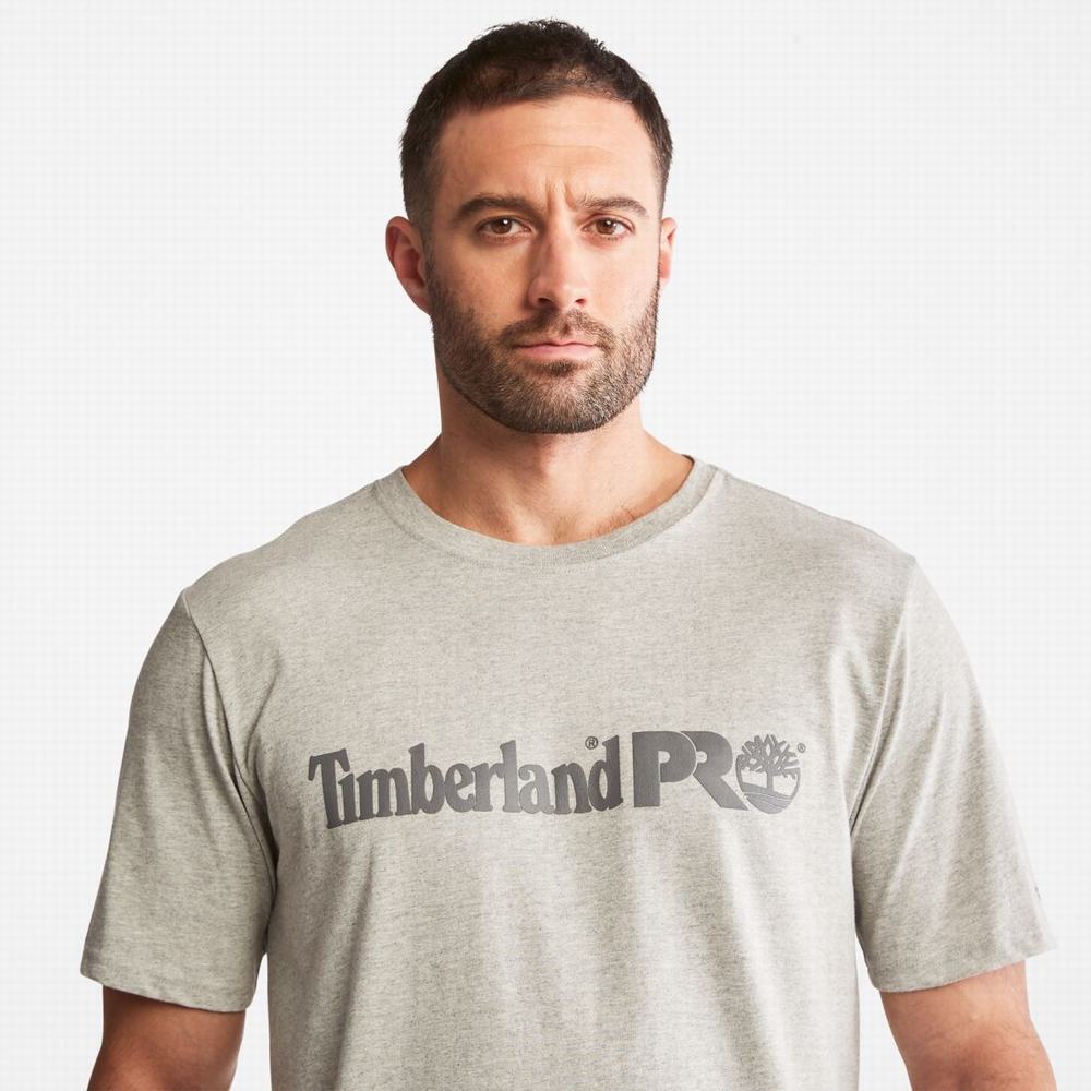 Pánské Tričko Timberland PRO® Base Plate Krátké-Sleeve Logo T-Shirt Světle Šedé | TI61473-275