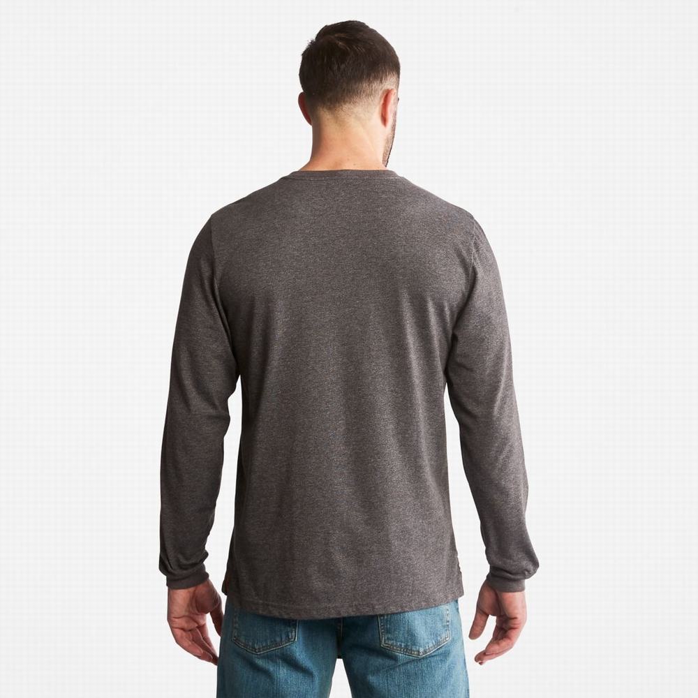 Pánské Tričko Timberland PRO® Base Plate Long-Sleeve Wicking T-Shirt Tmavě Šedé | TI63108-456