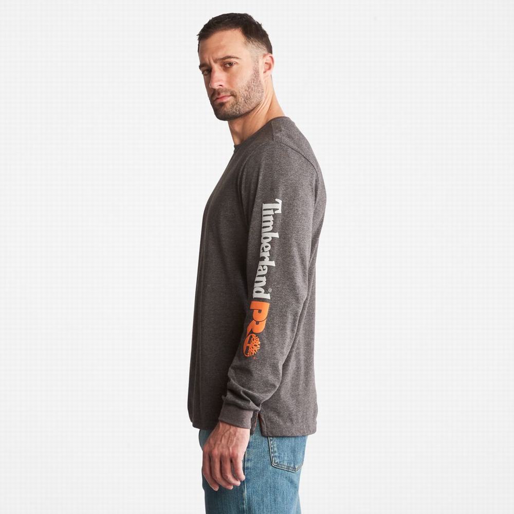 Pánské Tričko Timberland PRO® Base Plate Long-Sleeve Wicking T-Shirt Tmavě Šedé | TI63108-456