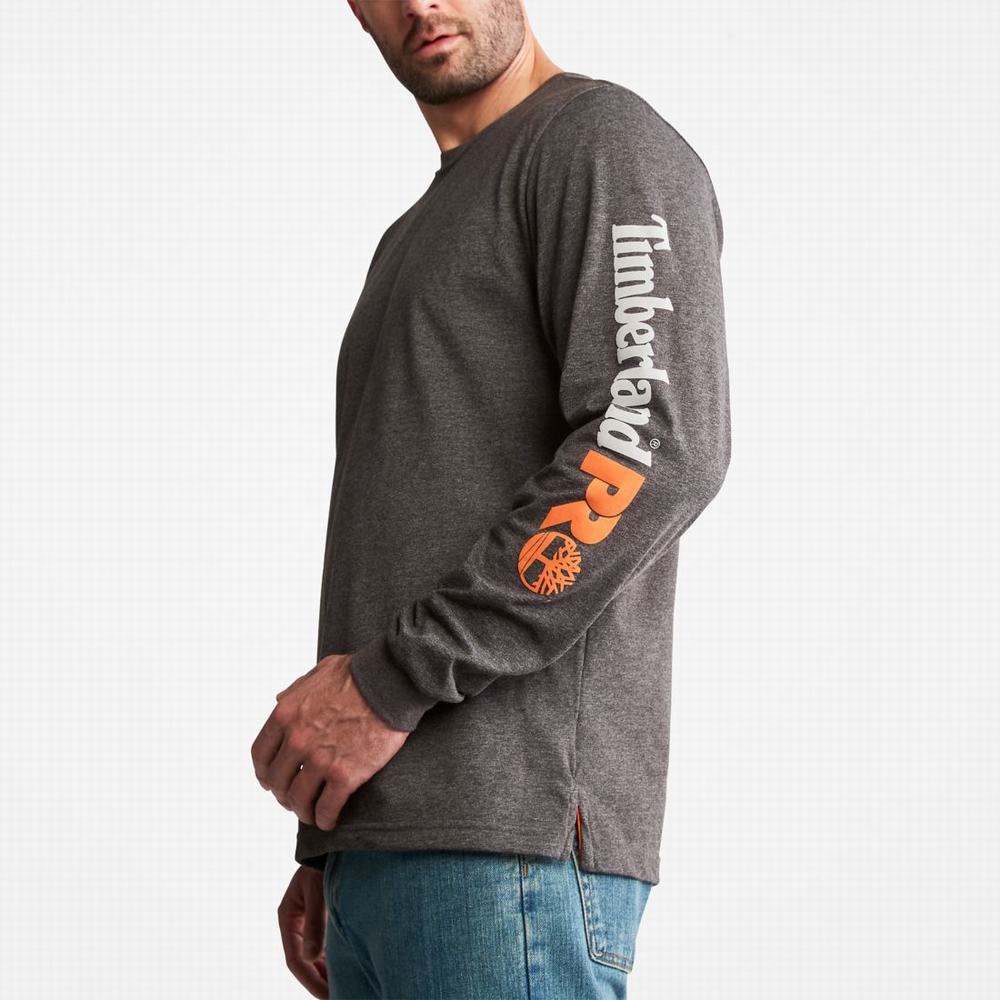 Pánské Tričko Timberland PRO® Base Plate Long-Sleeve Wicking T-Shirt Tmavě Šedé | TI63108-456