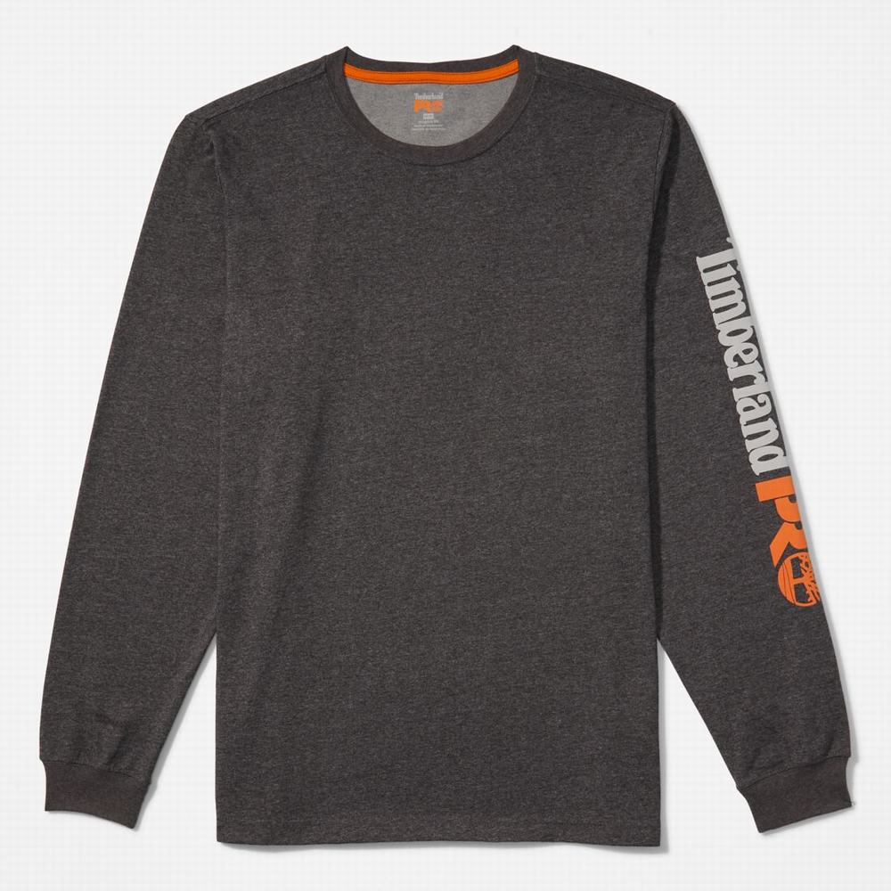 Pánské Tričko Timberland PRO® Base Plate Long-Sleeve Wicking T-Shirt Tmavě Šedé | TI63108-456
