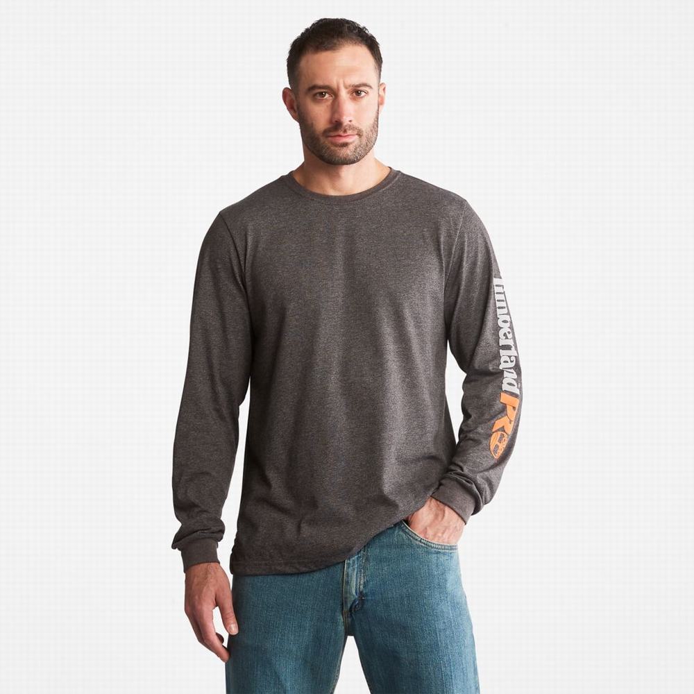 Pánské Tričko Timberland PRO® Base Plate Long-Sleeve Wicking T-Shirt Tmavě Šedé | TI63108-456