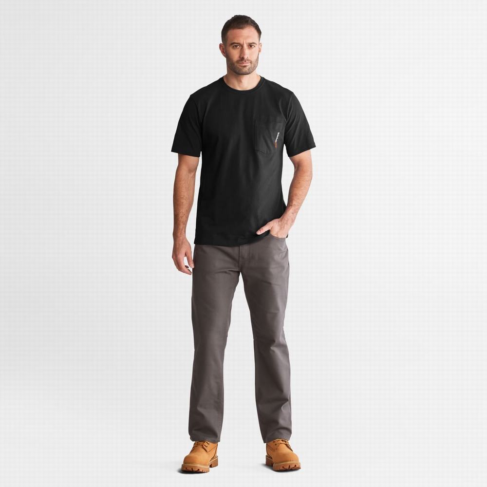 Pánské Tričko Timberland PRO® Base Plate Blended Krátké-Sleeve T-Shirt Černé | TI67345-790