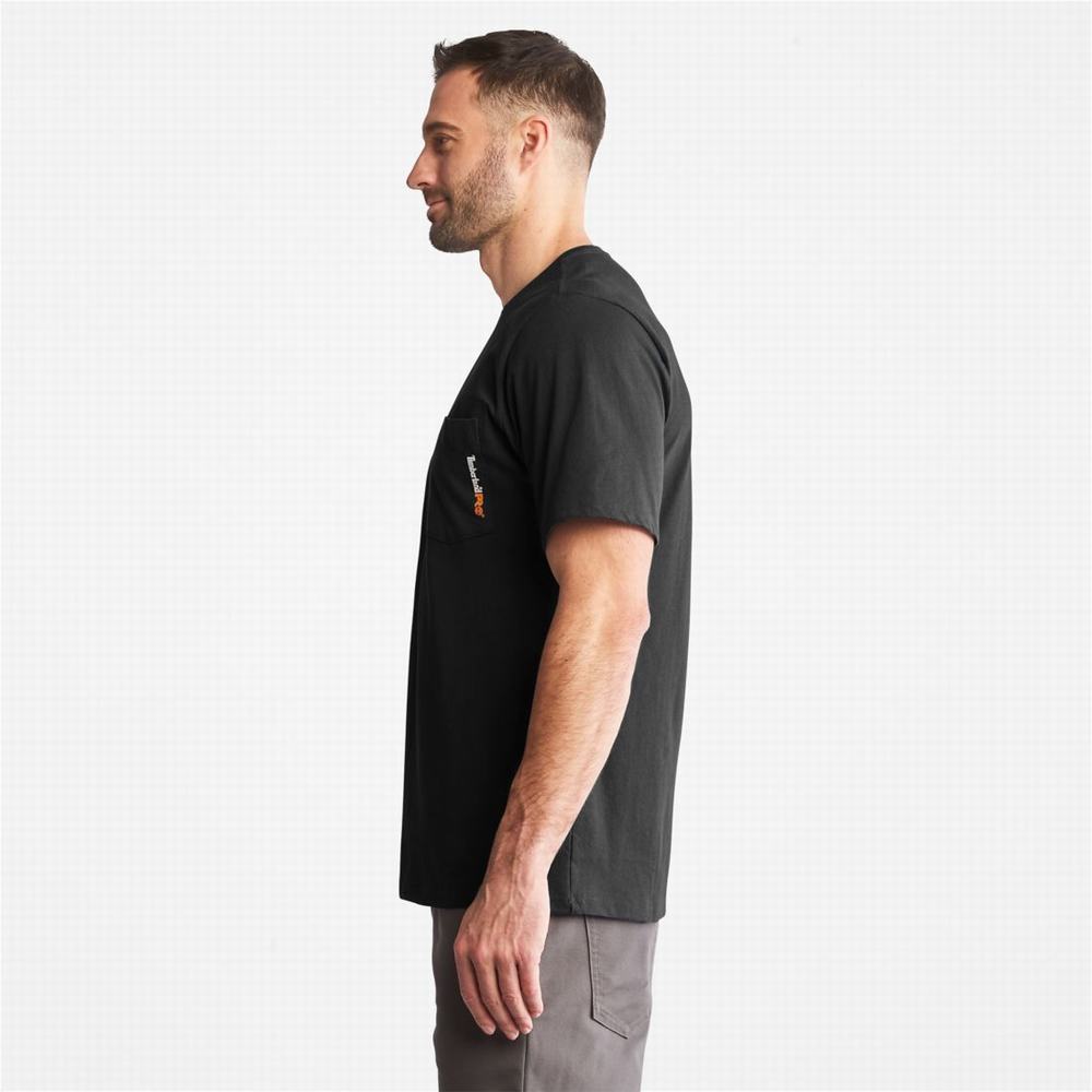 Pánské Tričko Timberland PRO® Base Plate Blended Krátké-Sleeve T-Shirt Černé | TI67345-790