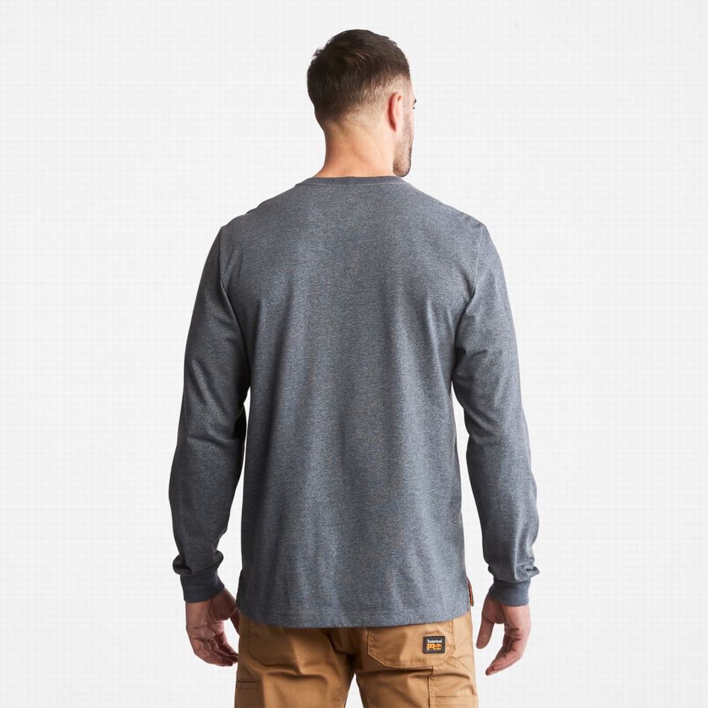 Pánské Tričko Timberland PRO® Base Plate Long-Sleeve Wicking T-Shirt Tmavě Blankyt | TI79061-804