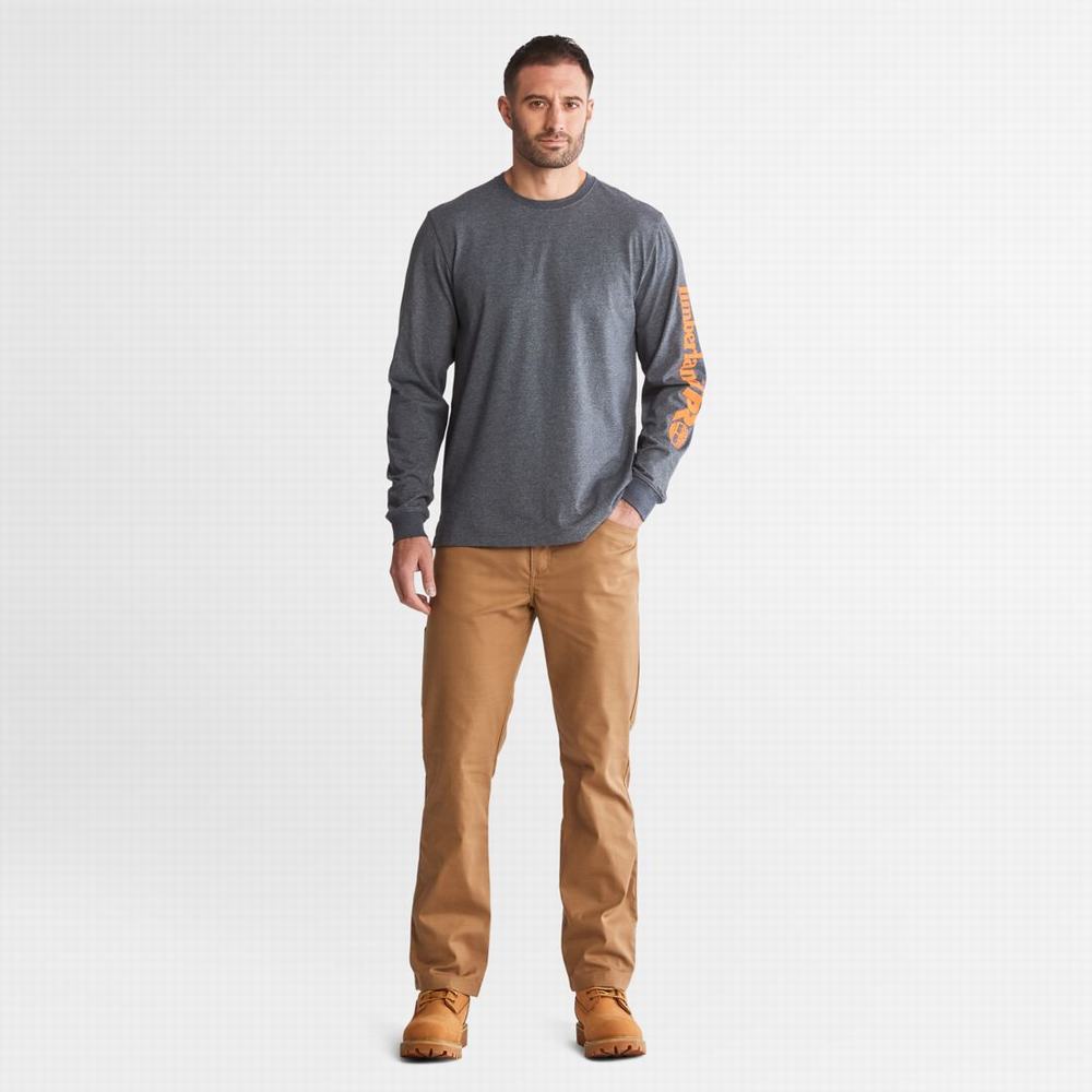 Pánské Tričko Timberland PRO® Base Plate Long-Sleeve Wicking T-Shirt Tmavě Blankyt | TI79061-804