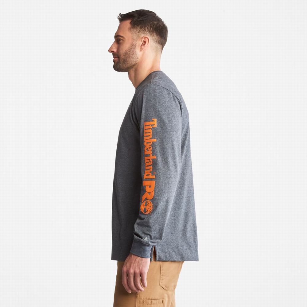 Pánské Tričko Timberland PRO® Base Plate Long-Sleeve Wicking T-Shirt Tmavě Blankyt | TI79061-804