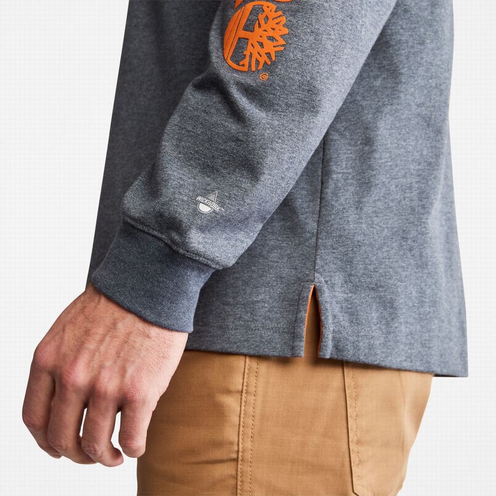 Pánské Tričko Timberland PRO® Base Plate Long-Sleeve Wicking T-Shirt Tmavě Blankyt | TI79061-804