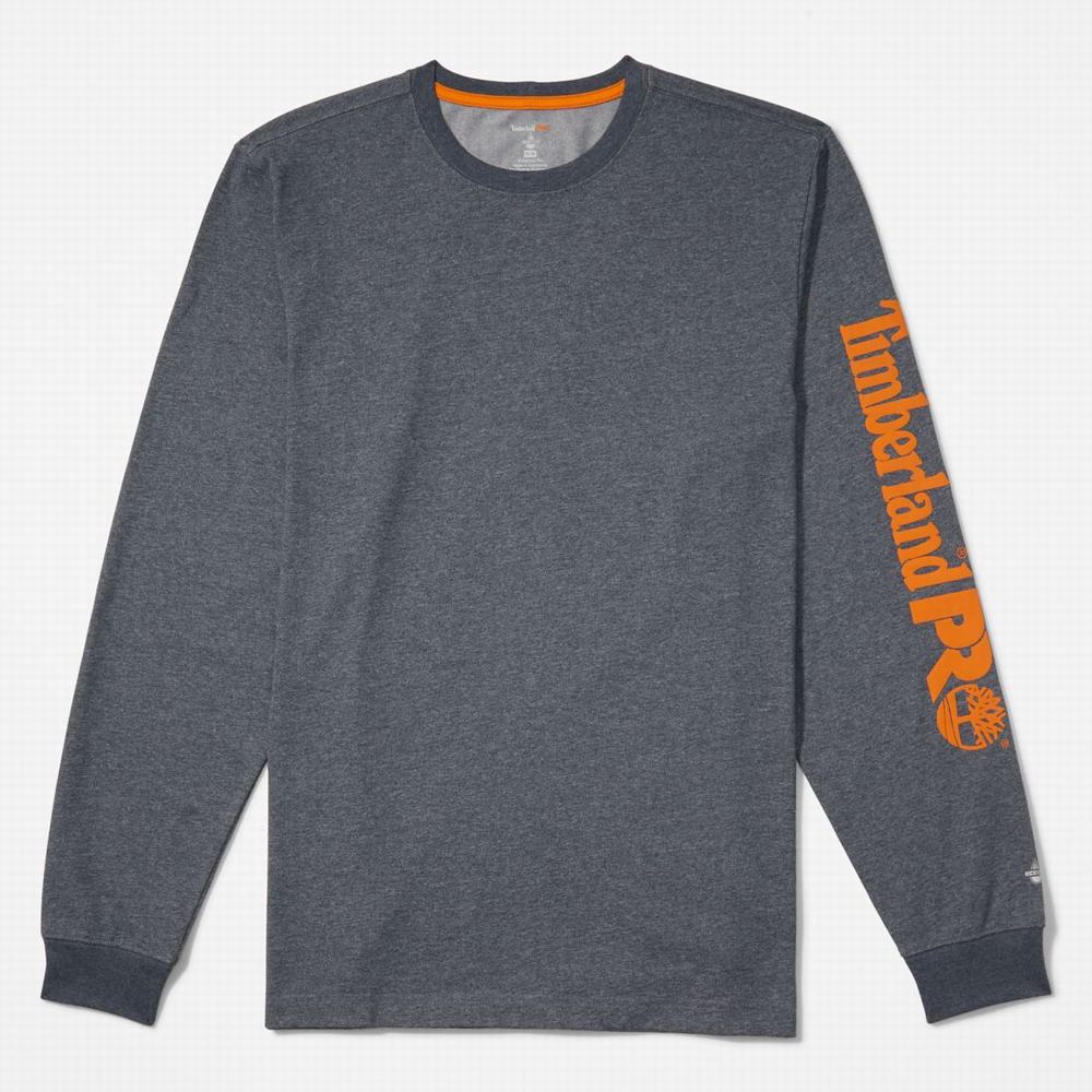 Pánské Tričko Timberland PRO® Base Plate Long-Sleeve Wicking T-Shirt Tmavě Blankyt | TI79061-804