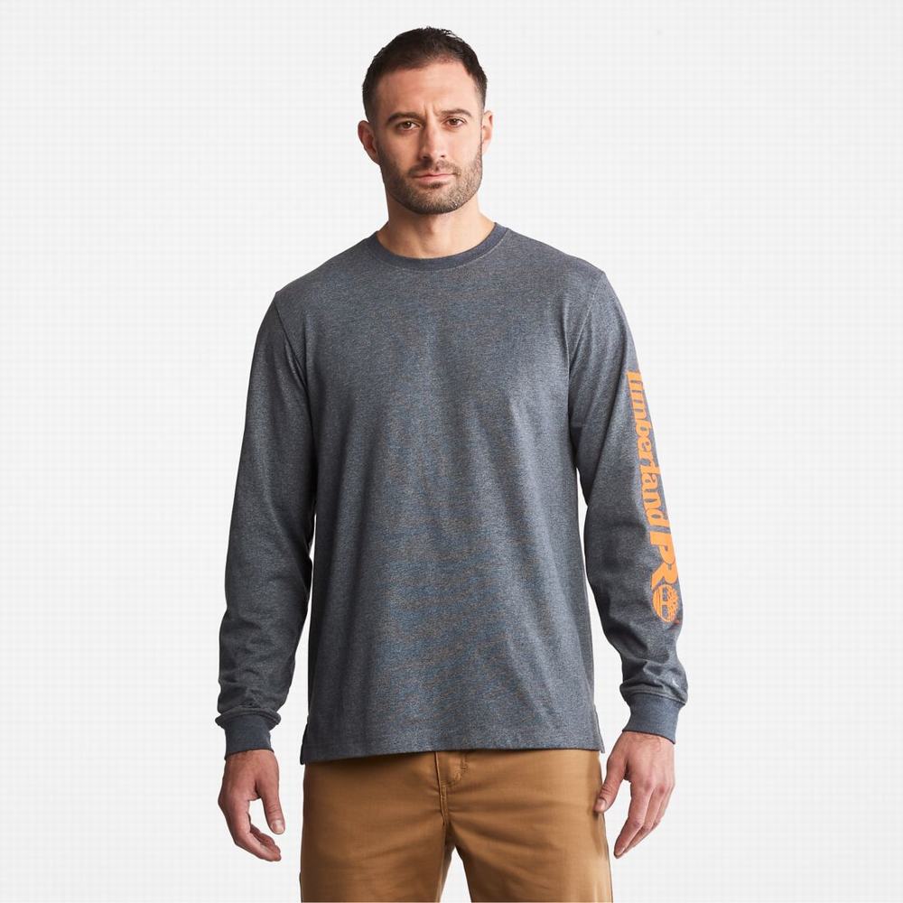 Pánské Tričko Timberland PRO® Base Plate Long-Sleeve Wicking T-Shirt Tmavě Blankyt | TI79061-804